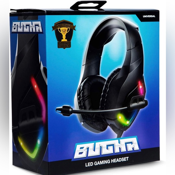 Bugha Exclusive LED Gaming Headset w/Boom mic, PC Connector, Black - Picture 1 of 7